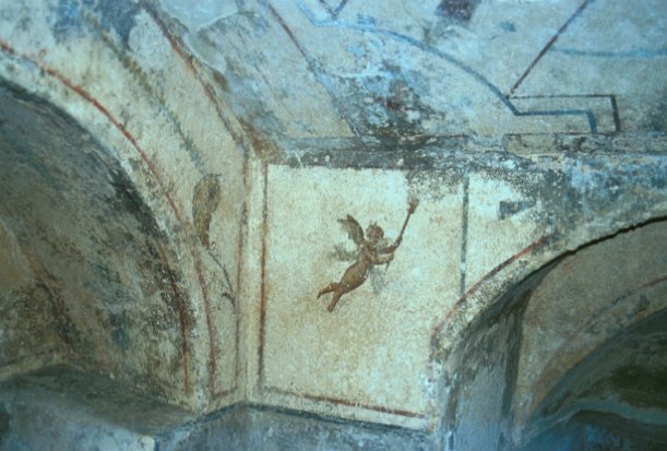 Area 1343: particolare degli affreschi presenti all'interno della tomba