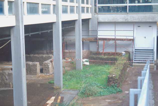 Area 5646: i resti dei castra pretaoria al di sotto del livello pavimentale della biblioteca Nazionale