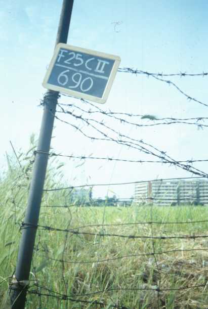 Area 690: la recinzione che impedisce l'accesso al terreno dove dovrebbero trovarsi i resti di muratura
