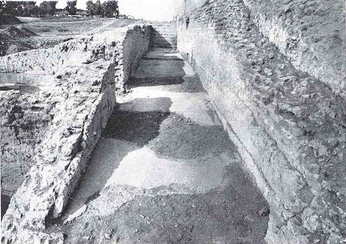 Il corridoio sopra la zona termale, vista da S (Quilici 1974, p.524, f.1114)