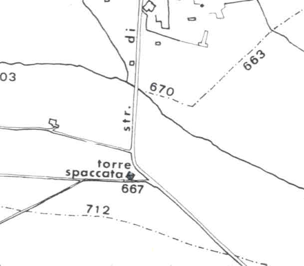 Planimetria aerea di Torre Spaccata (Quilici 1974, p.777, f.1764b)
