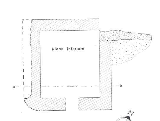 Via Latina: pianta del piano inferiore del sepolcro (De Rossi 1979, p.40, f.30)