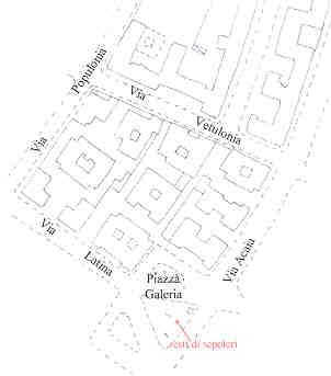 Area 703: localizzazione dei resti