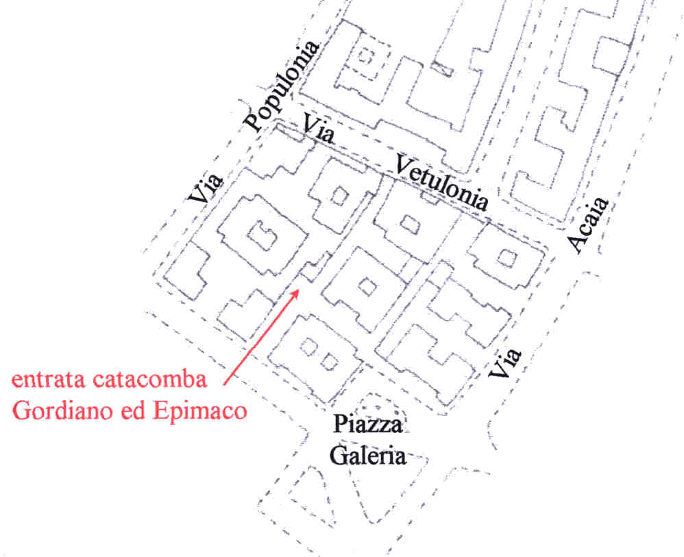 Area 705: localizzazione dell'entrata delle catacombe