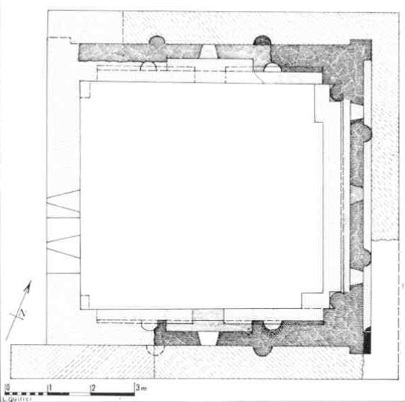 Tor Spaccata: pianta della torre e del colombario (Quilici 1974,p.763,  f.1741)